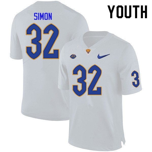 Youth #32 Shayne Simon Pitt Panthers College Football Jerseys Sale-White